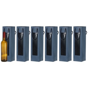 Unique Bargains Thick Kraft Paper Wine Gift Bags 13.7" x 3.7" x 3.5" 6 Pcs - 1 of 4