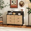 43.31"6-Drawers Rattan Storage Cabinet Rattan Drawer with LED Lights and Power Outlet - 2 of 4