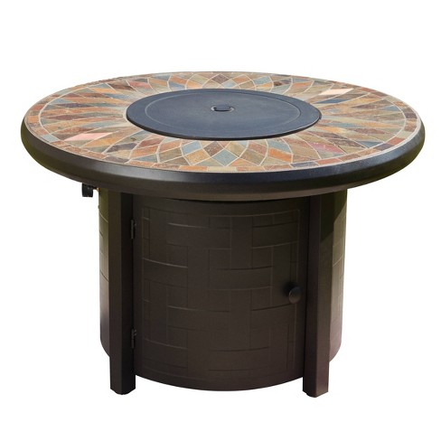 Round Steel Frame Patio Fire Pit, Round Patio With Fire Pit