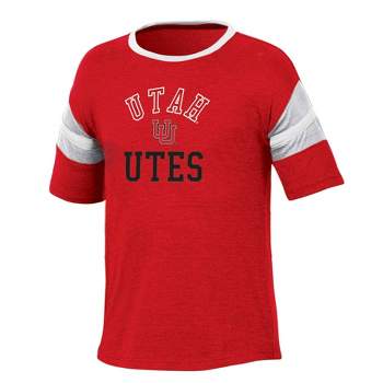 NCAA Utah Utes Girls' Short Sleeve Striped Shirt
