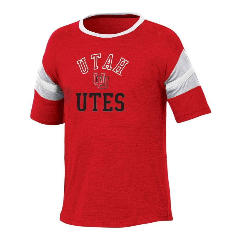 NCAA Utah Utes Girls&#39; Short Sleeve Striped Shirt, 1 of 4