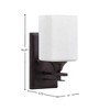 Toltec Lighting Uptowne 1 - Light Sconce in  Dark Granite with 4" Square White Muslin Shade - 2 of 2