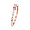 Pure Collection by Ross-Simons 0.10 Carat Pink Sapphire and .20 ct. t.w. Diamond Ring in 14kt Rose Gold - 3 of 4