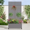 Lirago Iron Mobile Planters Plant Box Raised Garden Bed Trellis for Climbing Plants - 72x35 - 2 of 4