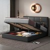 Queen Upholstered Platform Bed With Headboard, Hydraulic Storage, No Box Spring Required, Modern Style-Maison Boucle - 2 of 4