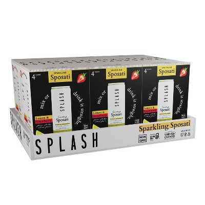 SPLASH Mixers Sparkling Sposati - Case of 6, 4-pack, 12 oz cans