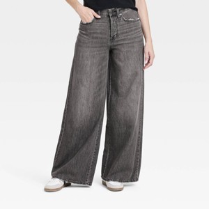 Women's Mid-Rise Super Wide Leg Jeans - Universal Thread™ - 1 of 3
