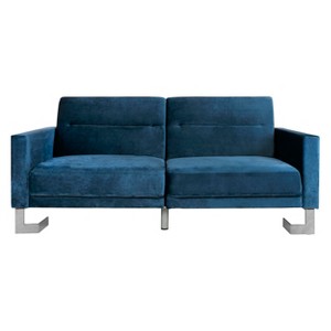Tribeca Foldable Sofa Bed Navy/Silver - Safavieh, Blue