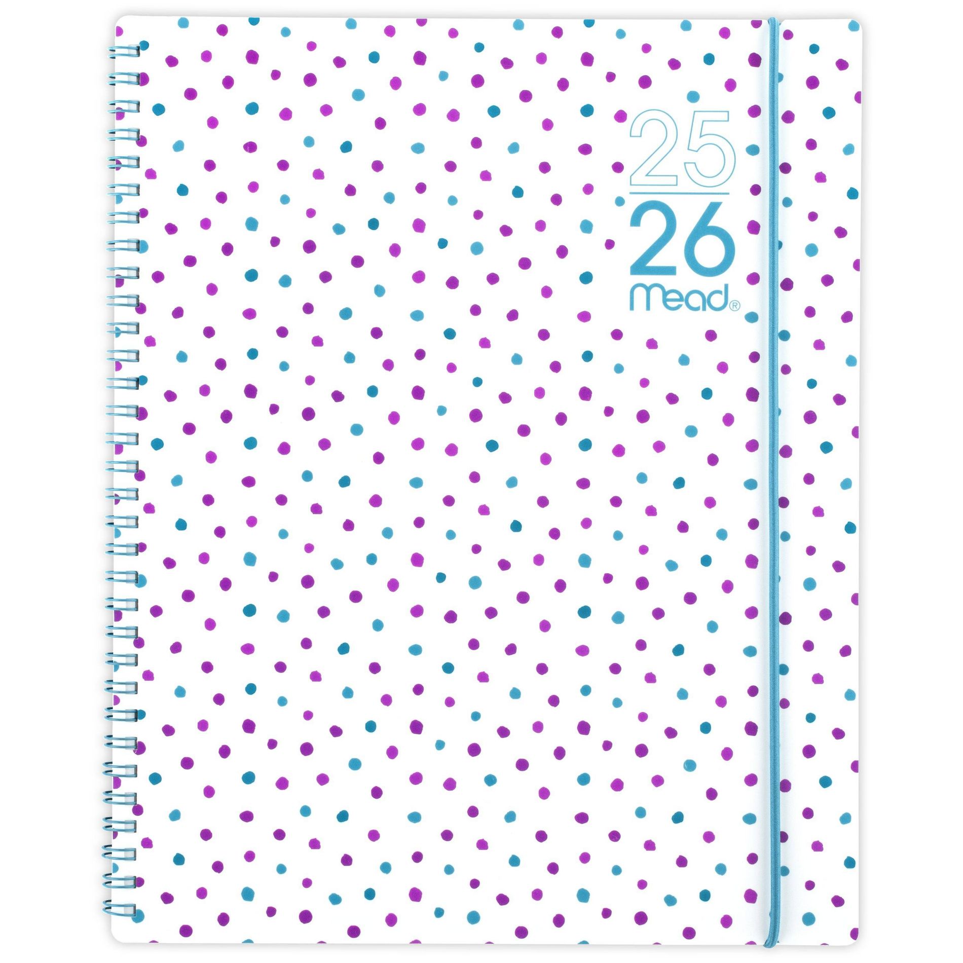 Mead Large 2025-2026 Monthly Color Pop White with Dots