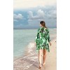 HAPPY BAY Women's Open Front Summer Beach Bikini Cardigan Swimsuit Coverups Beachwear Mini Bathing Suit Duster for Women L-XL Green, Leaf - 4 of 4
