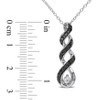 EVERLY JEWELRY | Sterling Silver with Black Rhodium 1/6 CT TGW Created White Sapphire and 1/10 CT TW Black Diamond Twist Pendant with Chain - 4 of 4