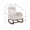 CAVINAS Linen Fabric Glider Rocking Chair with High Backrest,Modern Upholstered Rocking Chairs,Nursery Accent Chair for Bedroom - 3 of 4