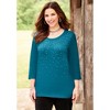 Catherines Women's Plus Size Raindrops Shimmer Tee - 3 of 4