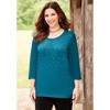 Catherines Women's Plus Size Raindrops Shimmer Tee - image 3 of 4