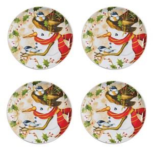 Park Designs Snowman And Chickadee Salad Plate Set of 4 - 1 of 3