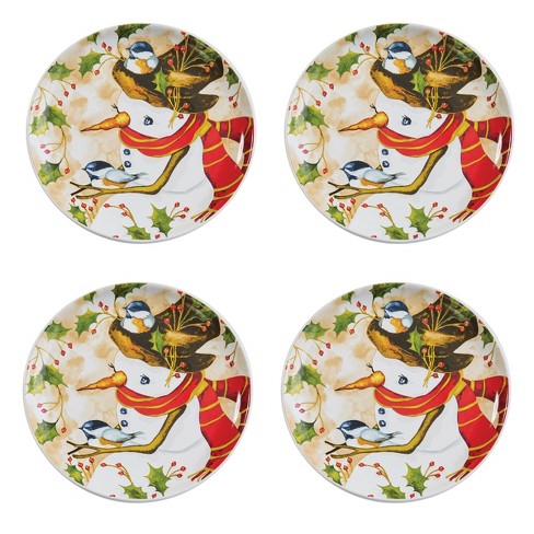 Park Designs Snowman And Chickadee Salad Plate Set of 4 - image 1 of 3