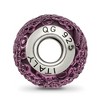 Black Bow Jewelry Sterling Silver, Purple Textured Murano Glass Bead Charm - 2 of 4