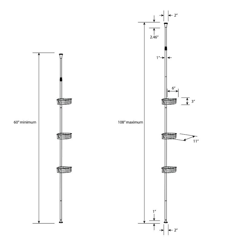Steel Corner Tension Pole Caddy - Room Essentials™, 5 of 6