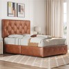 Yaheetech Upholstered Faux Leather Bed Frame with Adjustable Headboard - 2 of 4