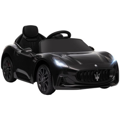 Qaba 12V Kids Electric Car, Maserati Gran Turismo Licensed Electric Car for Kids w/ Remote Control, Soft Start, LED Lights, Music, Horn, Black