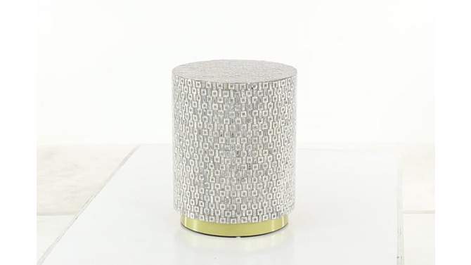 Contemporary Mother of Pearl Accent Table Gray - Olivia &#38; May, 2 of 15, play video