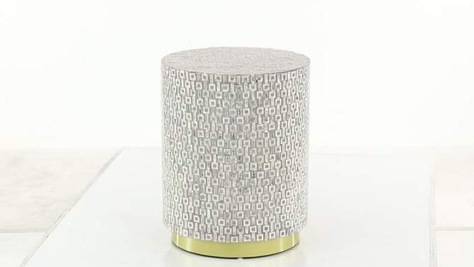 Contemporary Mother of Pearl Accent Table Gray - Olivia &#38; May, 2 of 15, play video