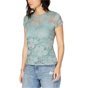 I.N.C International Concepts Womens Lace Pullover Blouse, Green, Small - 1 of 1