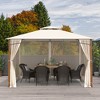Tangkula 12' x 10' Outdoor Patio Gazebo w/ Netting 2-Tier Canopy Roof Metal Frame - 3 of 4