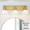 3-Light Carrington Isle Cased White Glass Bathroom Vanity Wall Light Luxe Gold - Hunter Fan - 4 of 4