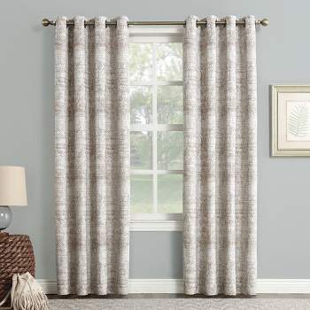 Sun Zero Darren Distressed Global Blackout Lined Grommet Curtain Panel