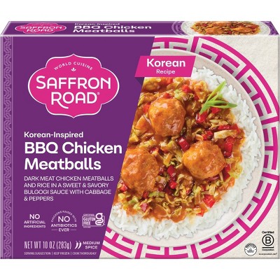 Saffron Road Gluten Free Frozen Korean BBQ with Chicken Meatballs - 10oz.