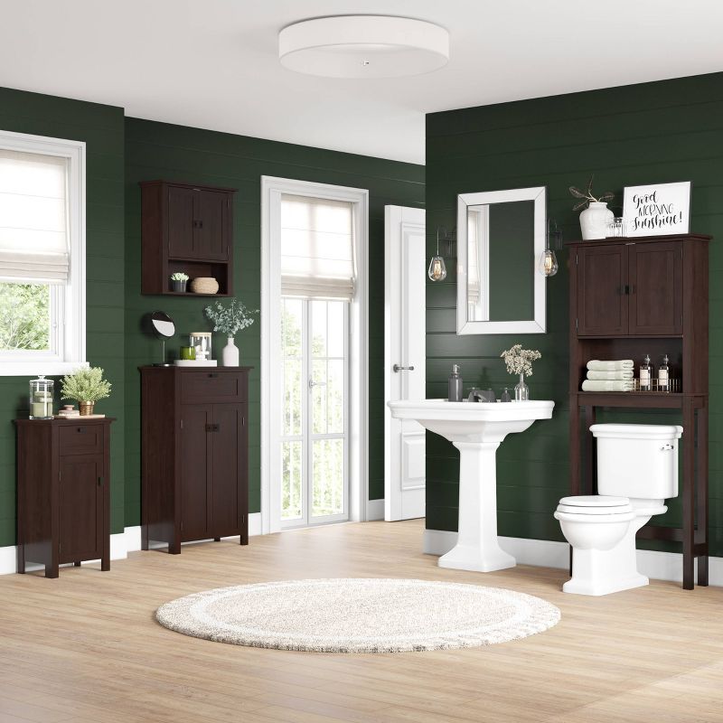 Hayward Two-Door Bathroom Storage Floor Cabinet Dark Woodgrain - RiverRidge Home, 5 of 15