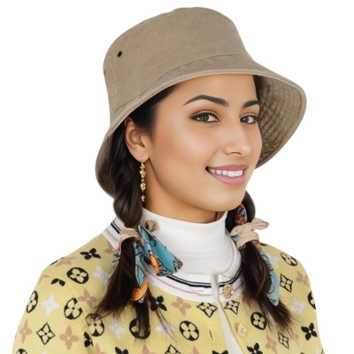 Anna-Kaci Unisex Classic Washed Denim Bucket Hat Cotton Sun Hats Outdoor Fisherman Cap for Beach, Golf, Fishing