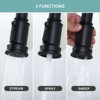 WOWOW Double Handle Bridge Kitchen Faucet with 3-Spray Patterns and 360 Degrees Rotation Spout - 4 of 4