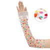 INSPIRE CHIC Women's Long Polka Point Bowknot Lace Pleated Fingerness Arm Sleeves Gloves 1 Pair - 3 of 4