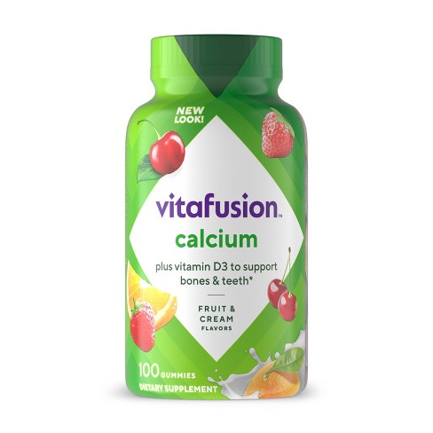 Vitafusion Calcium Gummy Dietary Supplement - Fruit & Cream - 100ct - image 1 of 4