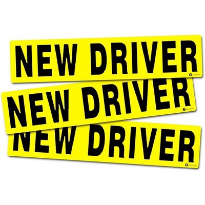 Zone Tech "New Driver Vehicle Bumper Magnet 3-Set Premium Quality Reflective New Driver Bumper Safety Sign Magnet One for Each Side and The Rear