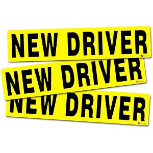 Zone Tech "New Driver Vehicle Bumper Magnet 3-Set Premium Quality Reflective New Driver Bumper Safety Sign Magnet One for Each Side and The Rear - 1 of 4