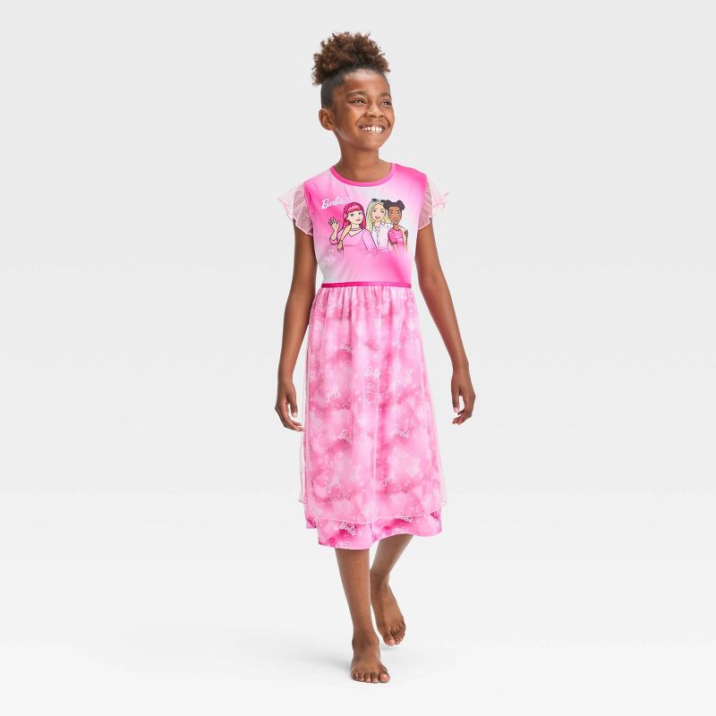 Girls&#39; Barbie Dress Up NightGown - Pink, 1 of 6