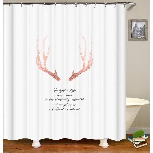 Pink Antlers Shower Curtains for Bathroom Waterproof Fabric Bath Curtain Durable Soft Stylish Bathroom Decor 72x72 Inch - 1 of 1