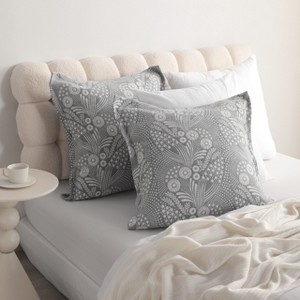 2 Pack Triple-Layer Cotton Pillow Shams, Breathable Thermal Yarn-Dyed Pillowcases, 26x26 Inches - NTBAY - 1 of 4