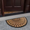 Kate Aurora Manchester Half Circle Welcome Coir Bristled Outdoor All Season Welcome Mat With Rubber Trim - 18"x30" - 4 of 4