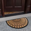 Kate Aurora Manchester Half Circle Welcome Coir Bristled Outdoor All Season Welcome Mat With Rubber Trim - 18"x30" - image 4 of 4