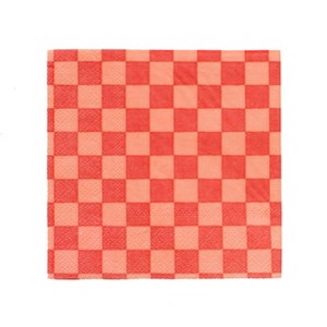 Jollity & Co. - Check It! Cherry Crush Large Napkins - Pack of 16 Paper Napkins - 1 of 2