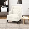 NicBex Upholstered Accent Chair Modern Teddy Fabric Armchair with Wood Legs Lazy Leisure Sofa Chair for Bedroom,Living Room - 2 of 4