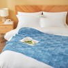 Snuggle Sac Faux Fur Checkered Throw Blanket, Fluffy Feather Yarn Blend Bedding Blankets for Couch or Bed - 2 of 4