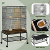 Yaheetech 53"H Rolling Metal Parrot Cage  Birdcage, Black - image 4 of 4