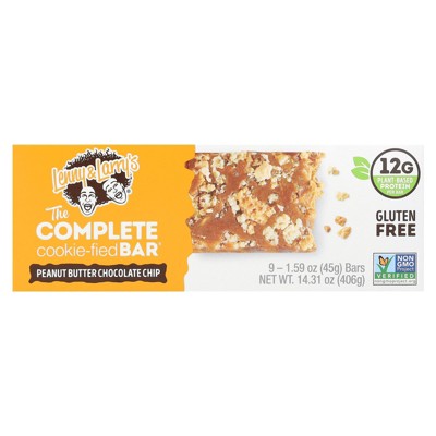 Lenny & Larry's The Complete Cookie-Fied Bar®, Peanut Butter Chocolate Chip, 9 Bars, 1.59 oz (45 g) Each