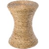 Vintiquewise Decorative Round Wicker Side Table Hourglass Shape Accent Coffee Table - 3 of 4