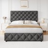 Full Size Bed Frame with 4 Storage Drawers and Headboard, Linen Upholstered Platform Bed Frame - 4 of 4